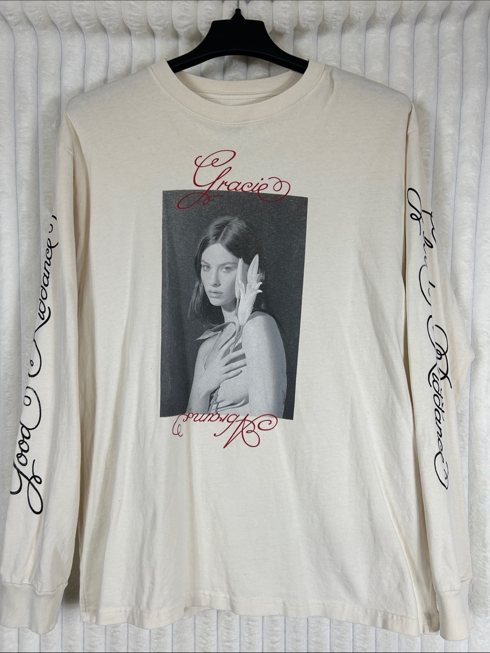 Gracie Abrams Long Sleeve cream t-shirt sz L - Good Riddance Eras Tour